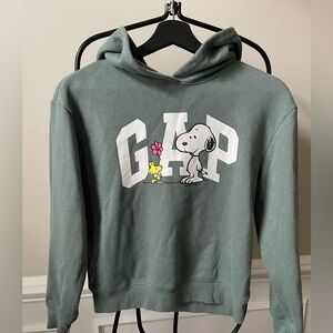 GAP Kids Girls Snoopy Green Hoodie